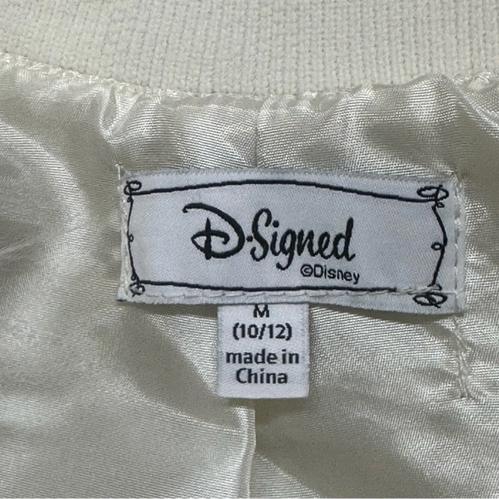 D-Signed Disney Ivory White Faux Fur Lined Zip Jacket Girls Size Medium 10/12 - Picture 9 of 9